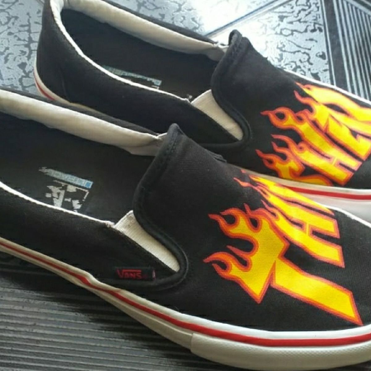 tenis vans x thrasher