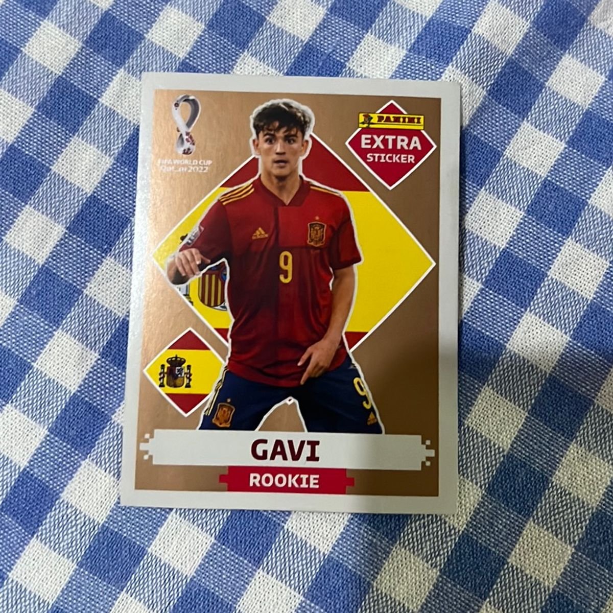 Copa 2022 - Figurinha Extra Rookie Gavi OURO em ótimo e