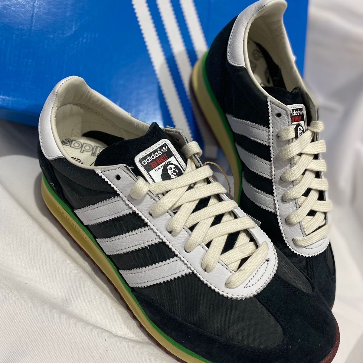 Bob Marley x adidas SL 72 RS Core Black Cloud White - Droper