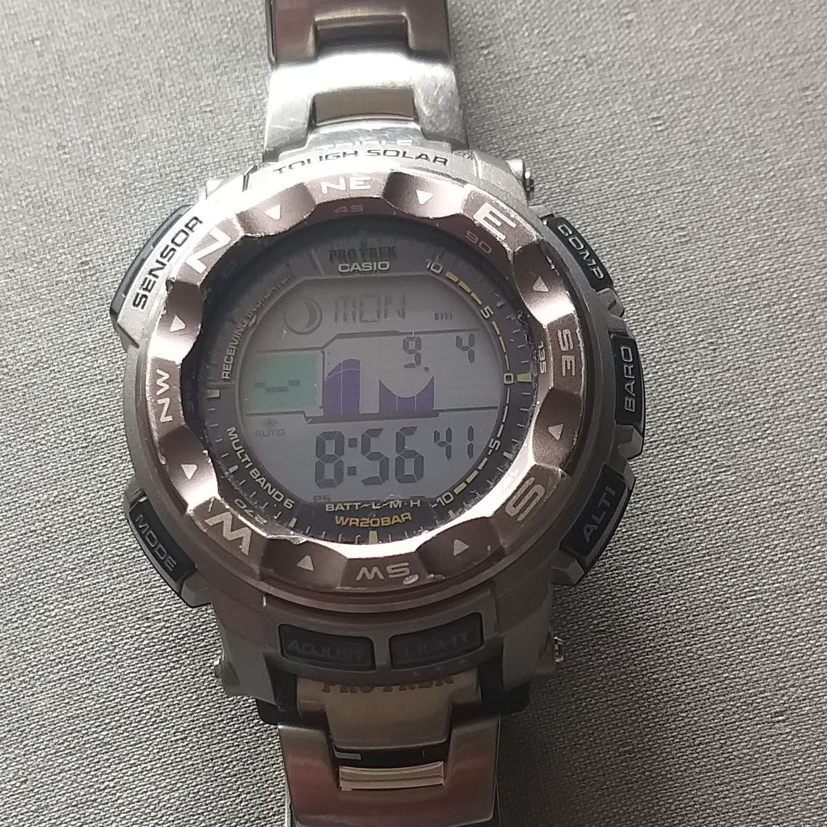 Relogio Cassio Pro Trek Prw-2500-7 Titanium Solar | Casio Usado