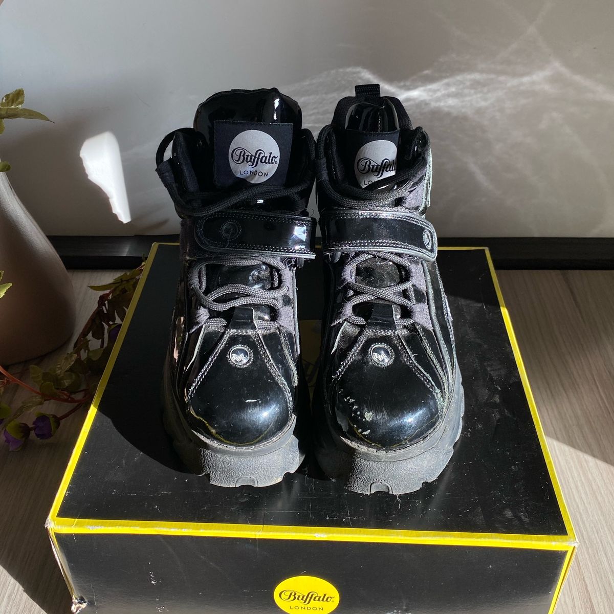 レア　Buffalo London ブラック Bota Buffalo London Preta 36/37 Brasileiro | Bota Feminina