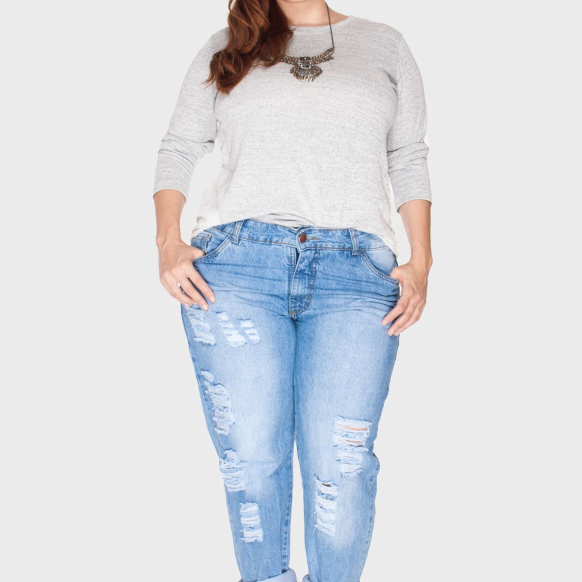 calça jeans boyfriend rasgada