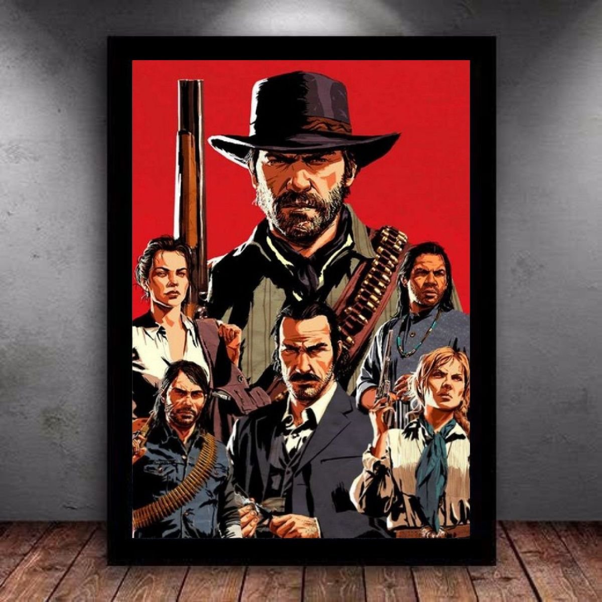 Quadro Com Moldura Poster Decorativo Game Geek Jogo Red Dead