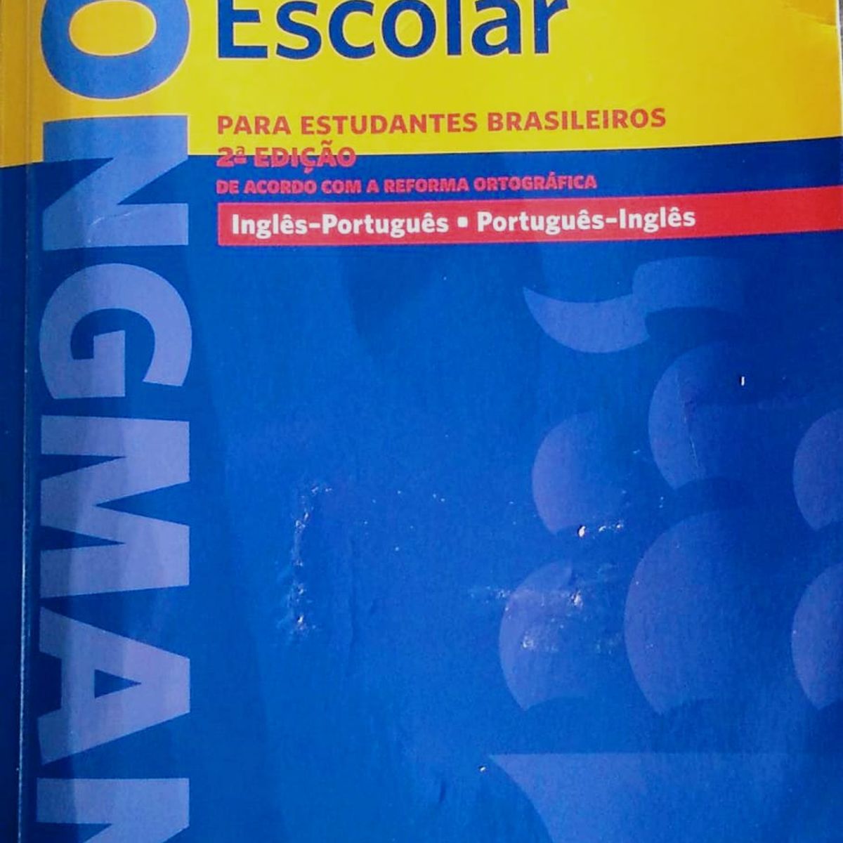 Livro - Dicionário Escolar - Inglês/ Português - Seminovo