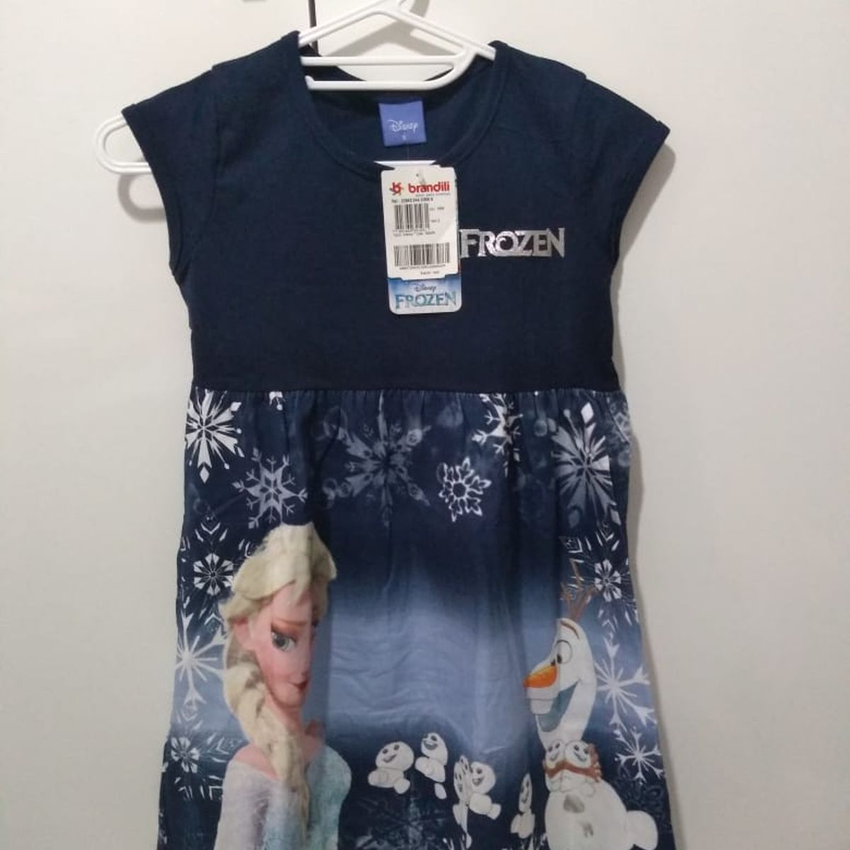 Vestido Longo Brandili Frozen Elsa Infantil Azul-Marinho - Compre Agora