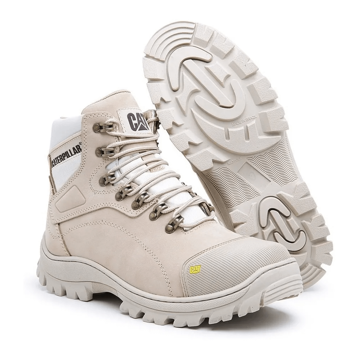 Bota masculina caterpillar discount 9820 off white