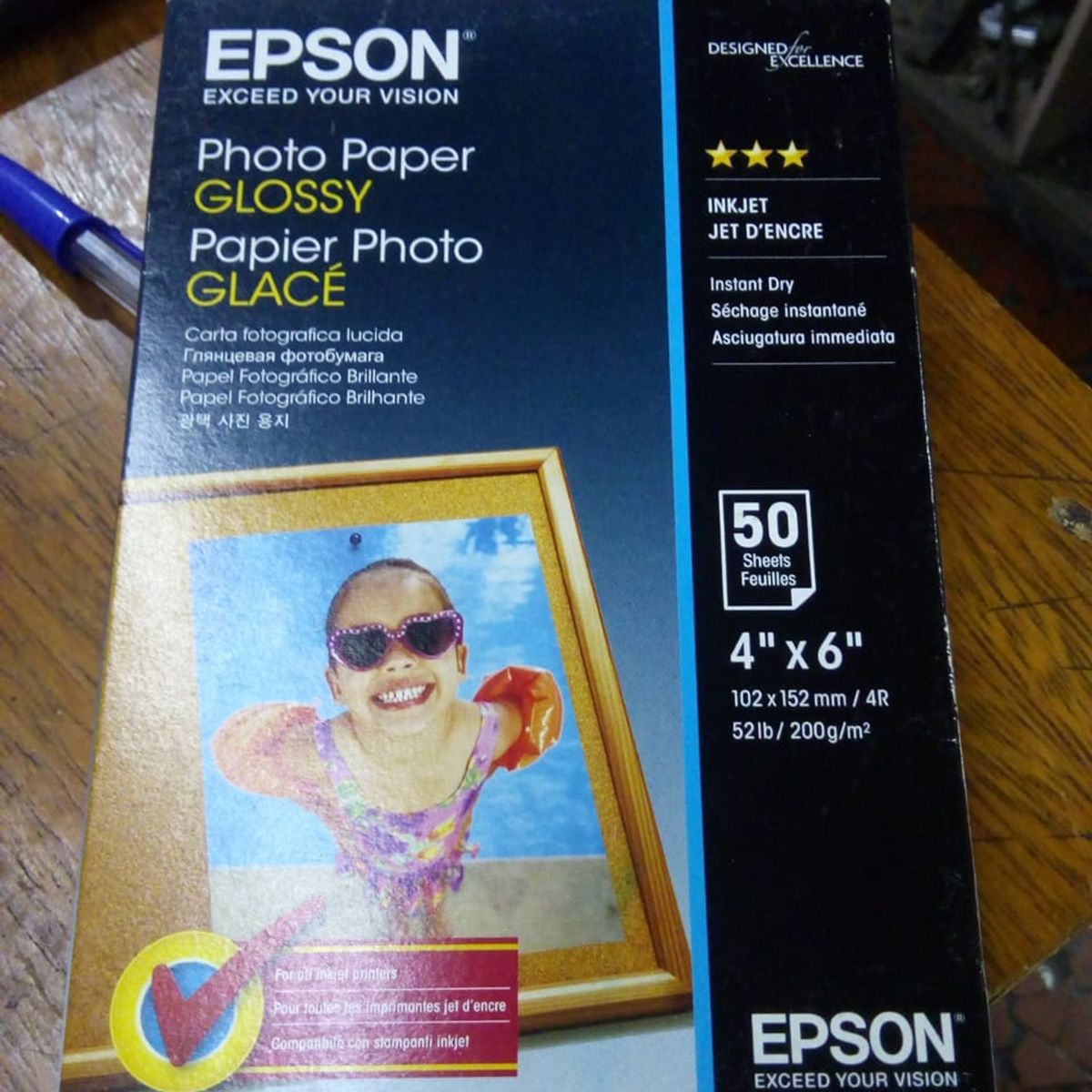 Papel Fotográfico Epson Photo Glossy 10X15, 200 g/m², 50 Folhas