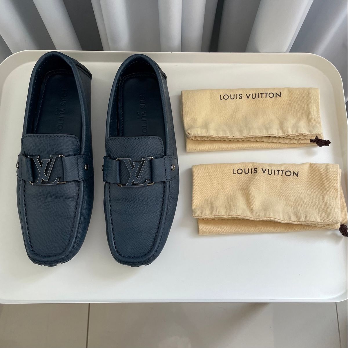 Sapato Mocassim Louis Vuitton Monte Carlo Azul Original 40