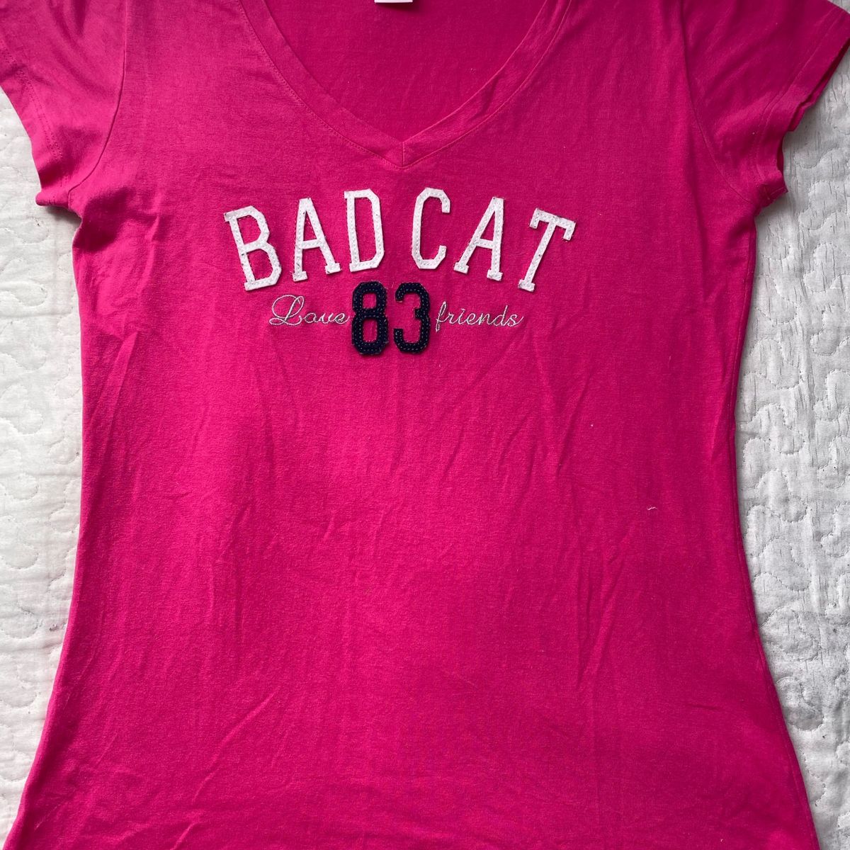 Camiseta Baby look feminina Bad Cat