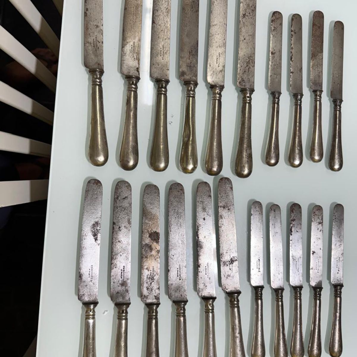 Conjunto de Facas Antigas Christofle Paris | Christosfle Usado