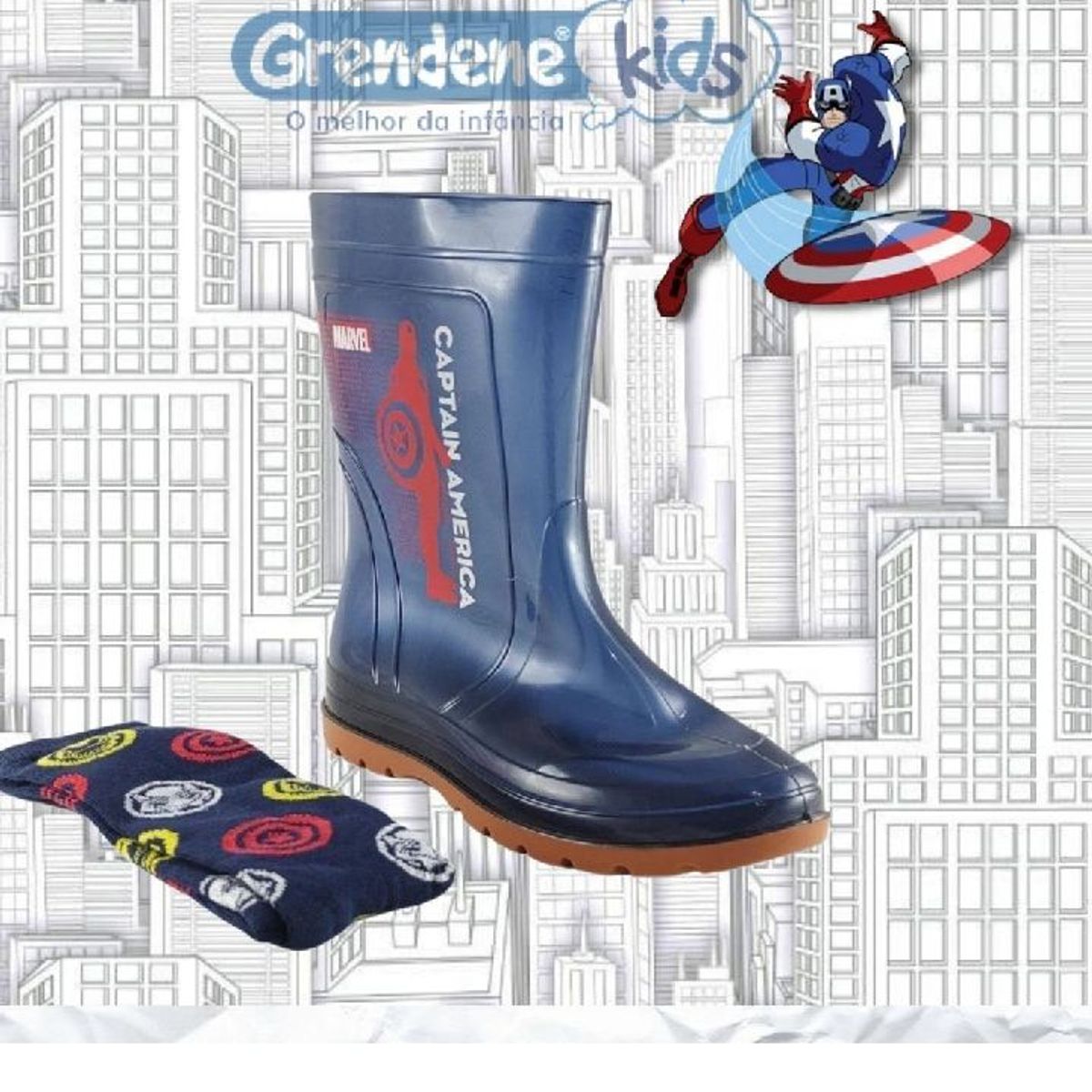 Rain Galocha Avengers Avengers Bota Infantil Capitao America