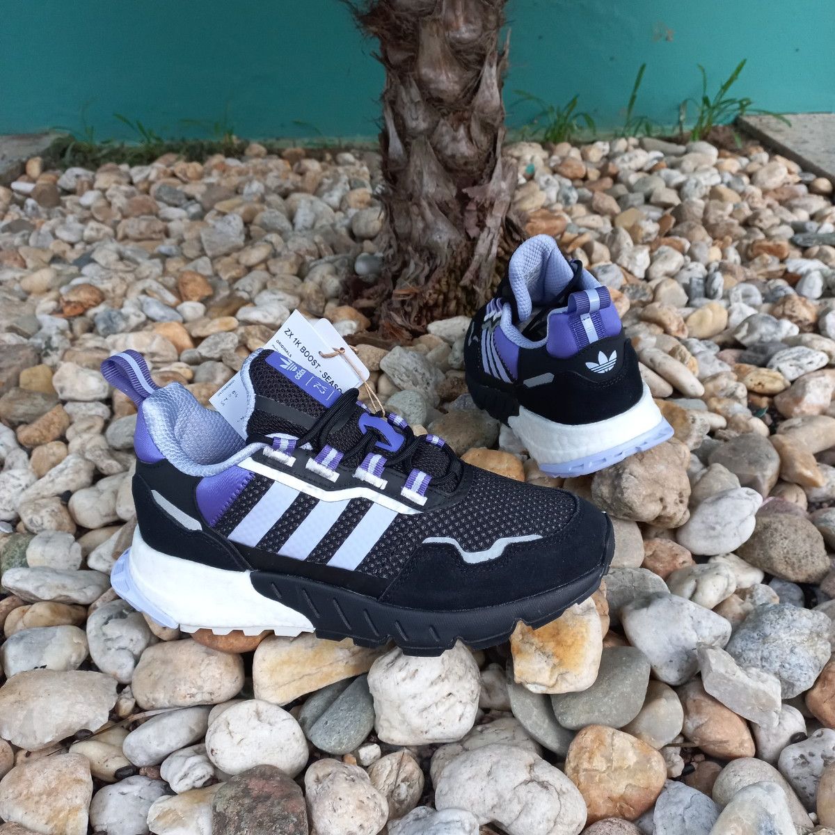 Tênis Adidas Zx 1k Boost Refletivo Preto Roxo Dswt Sneaker