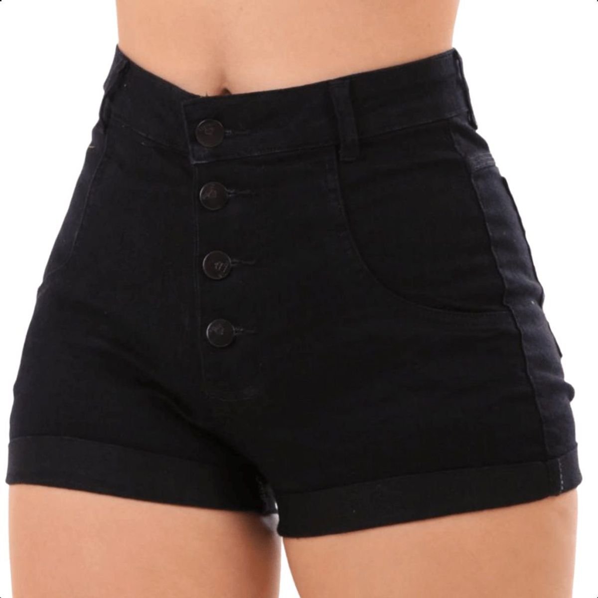 Stillger Short Jeans Feminino Cintura Alta Com Lycra Levanta