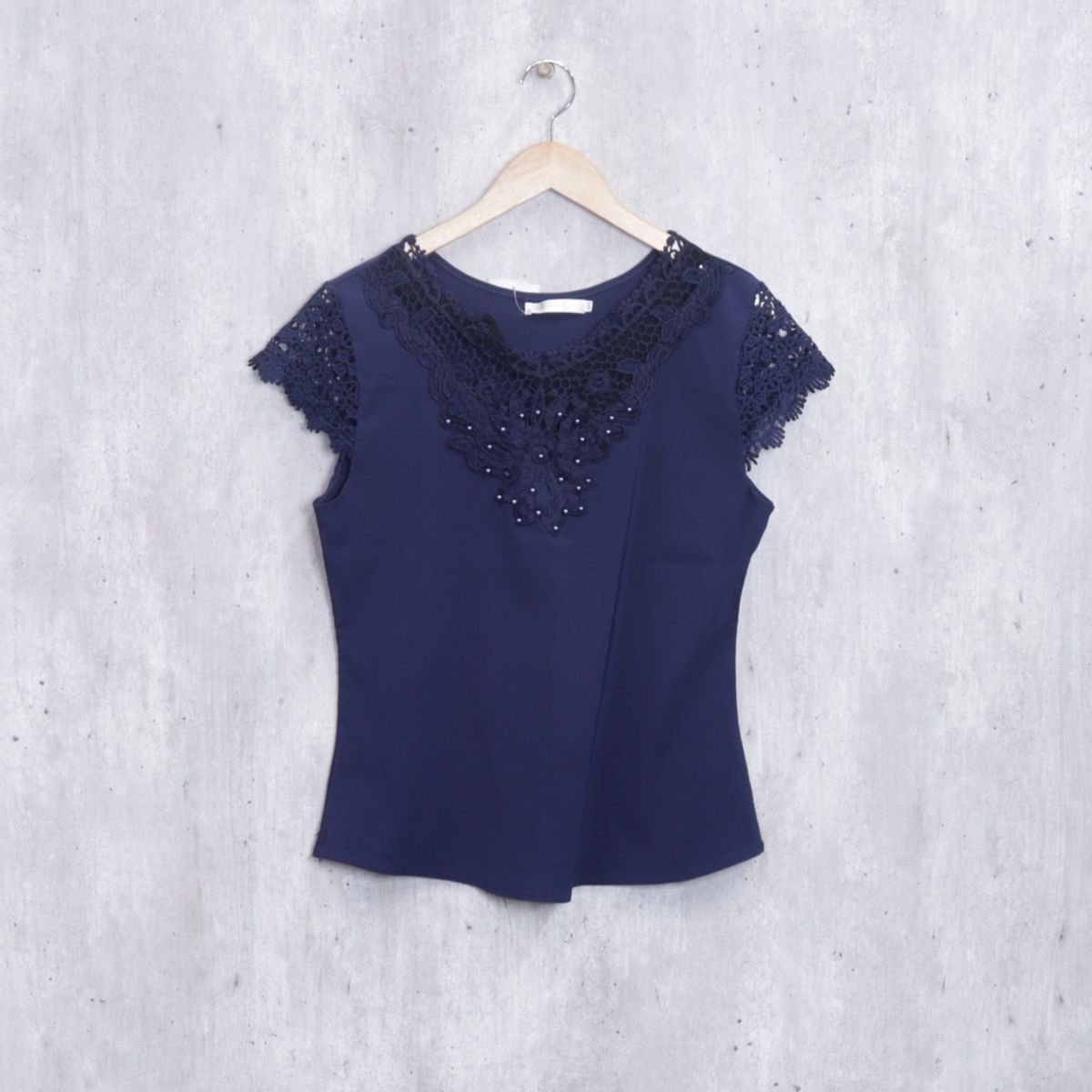 lace navy top