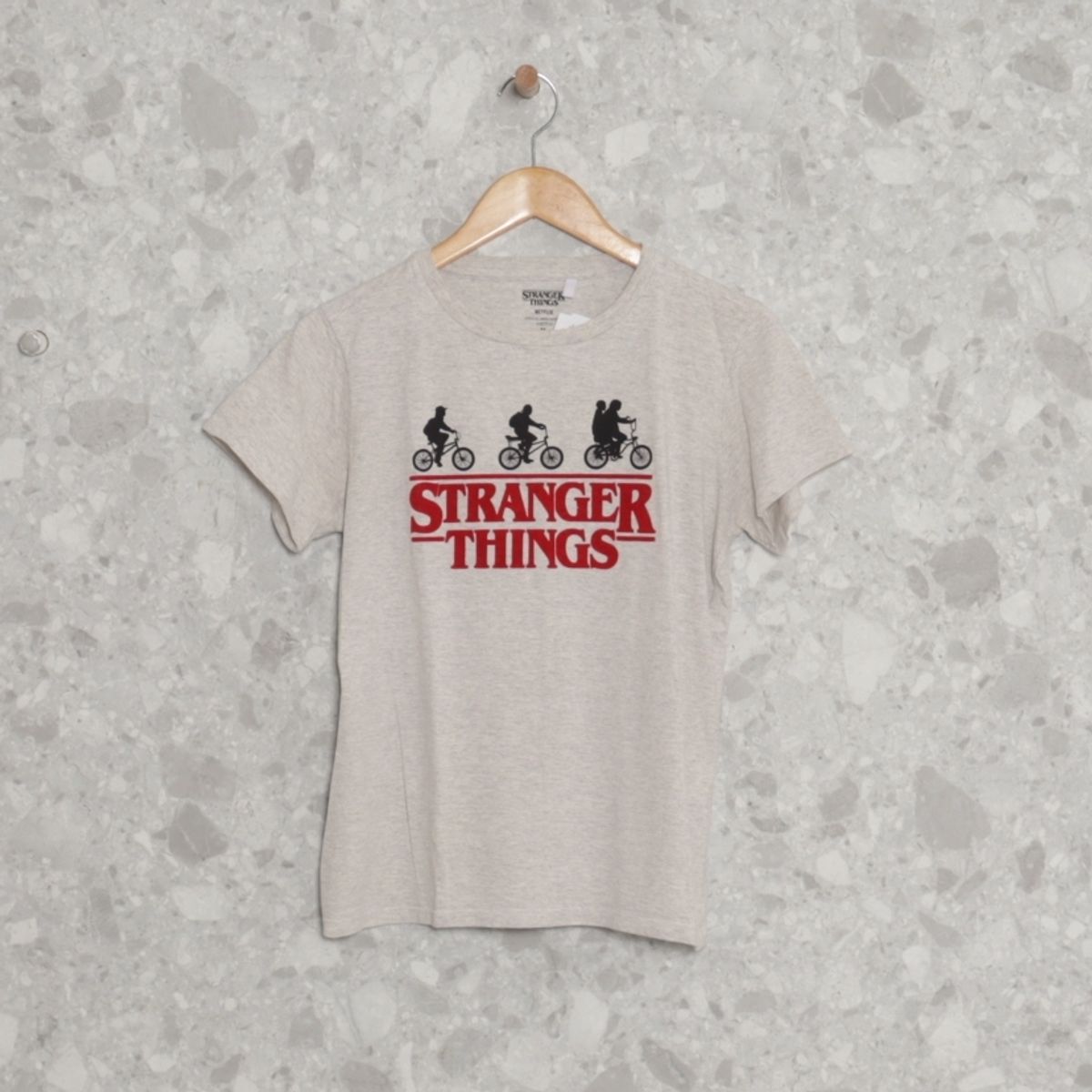 T-shirt estampada em algodão - Rosa claro/Stranger Things - CRIANÇA