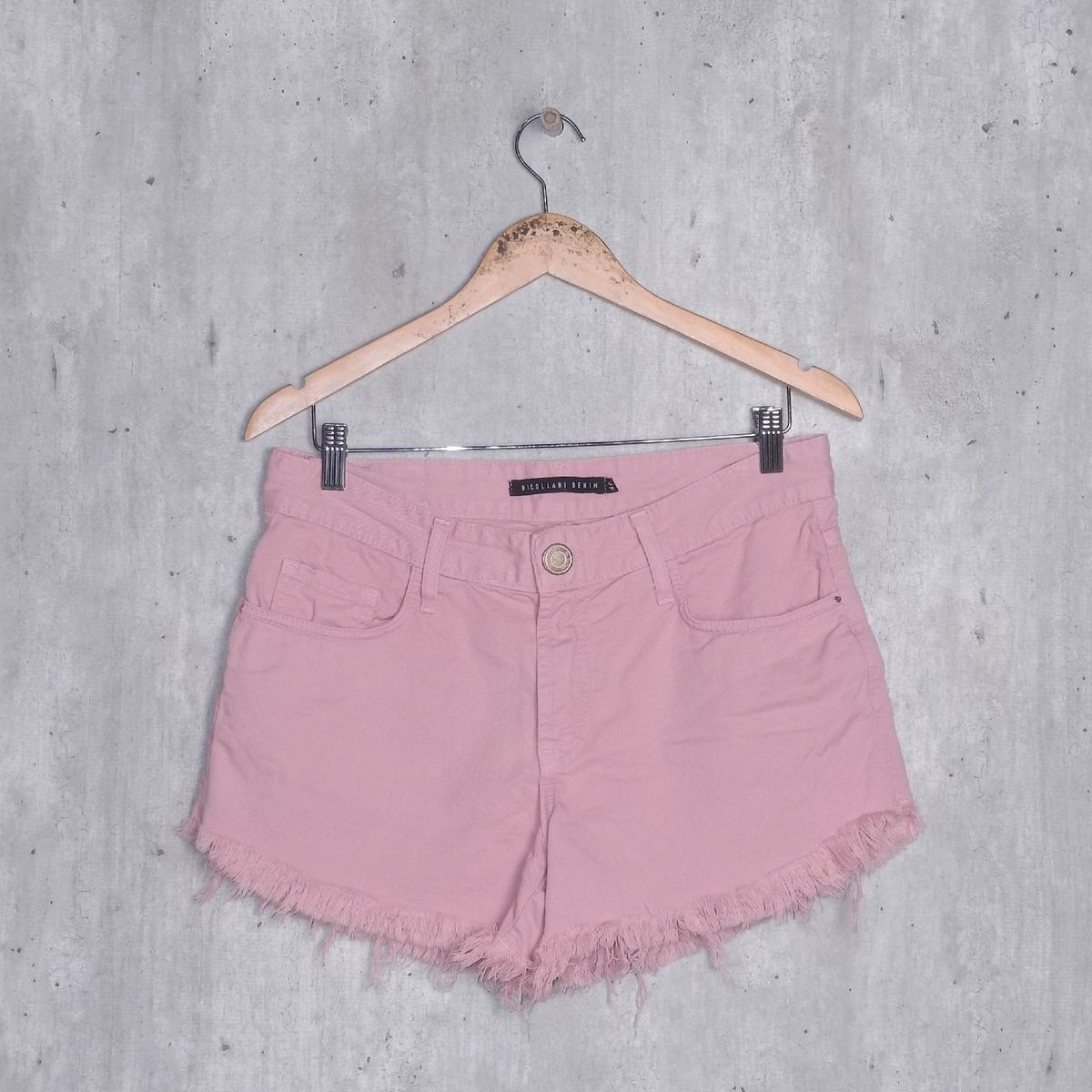 Short Rosa Jeans Dicollani Denim Shorts Feminino Dicollani Denim