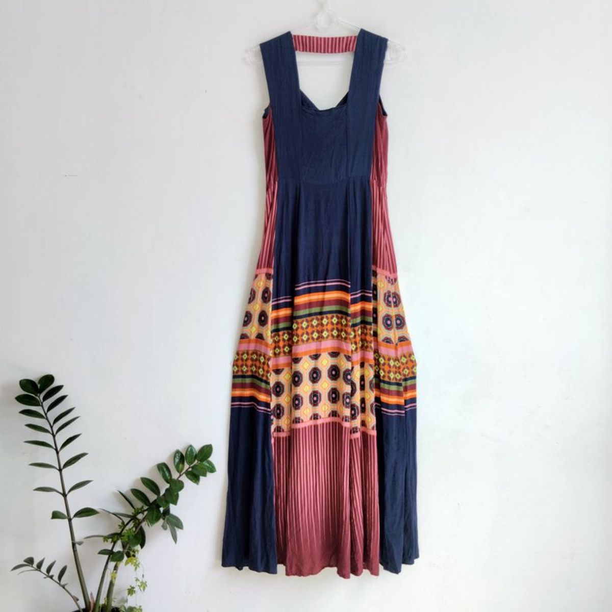 Vestido Farm Longo Colorido Azul Marinho Boho Chic Original, Vestido de  Festa Feminino Farm Usado 86908695