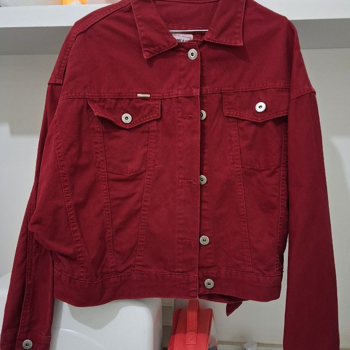 Jaqueta Jeans Vermelha Polo Wear | Polo Wear Usado 111963252 | enjoei
