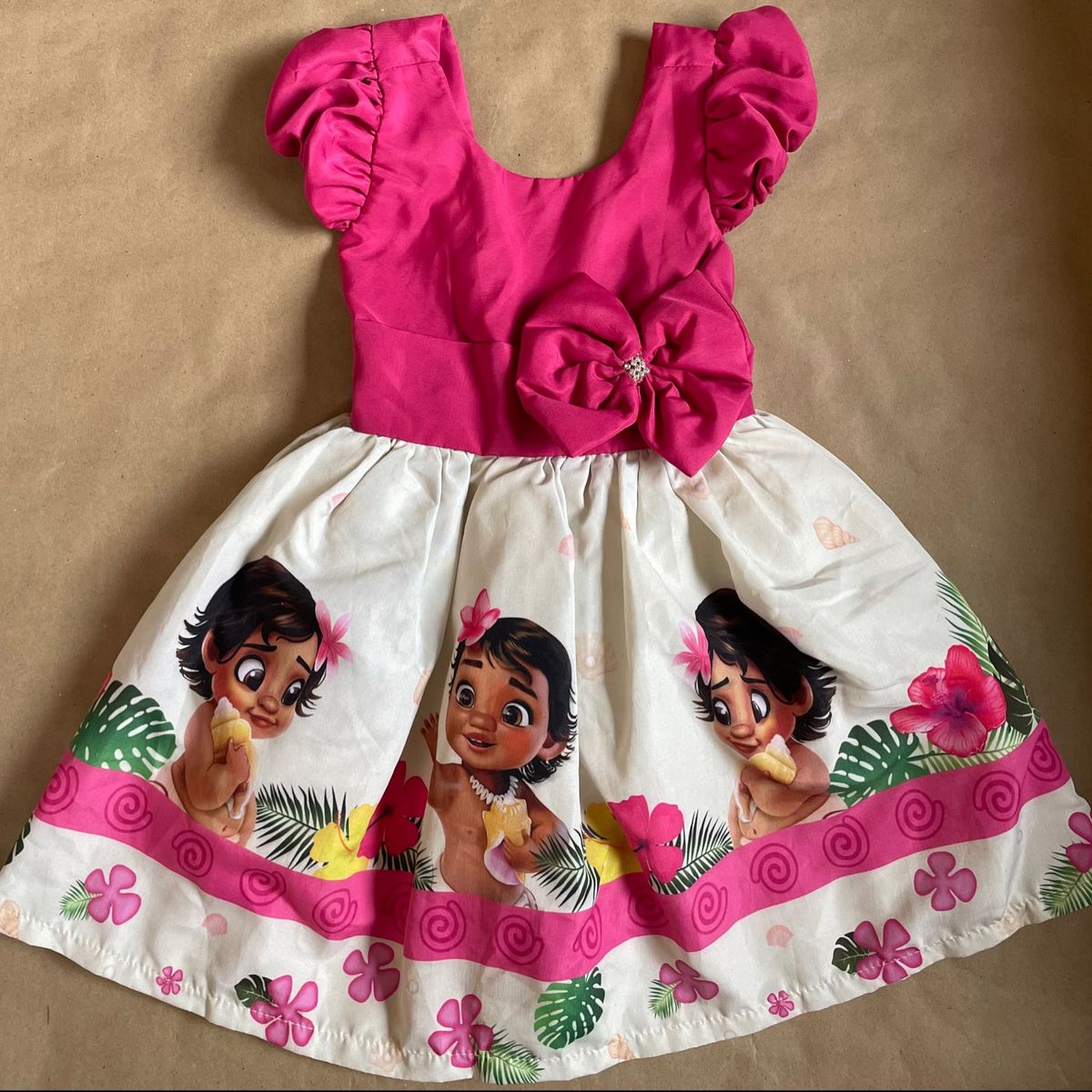 Vestido Luxo Moana Baby Laranja - R$ 62