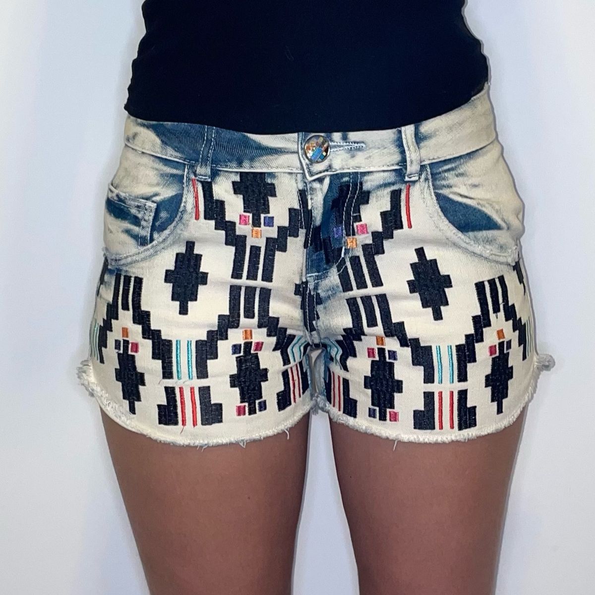 Shorts Jeans Estampado | Shorts Feminino Trama Usado 67620005 | enjoei