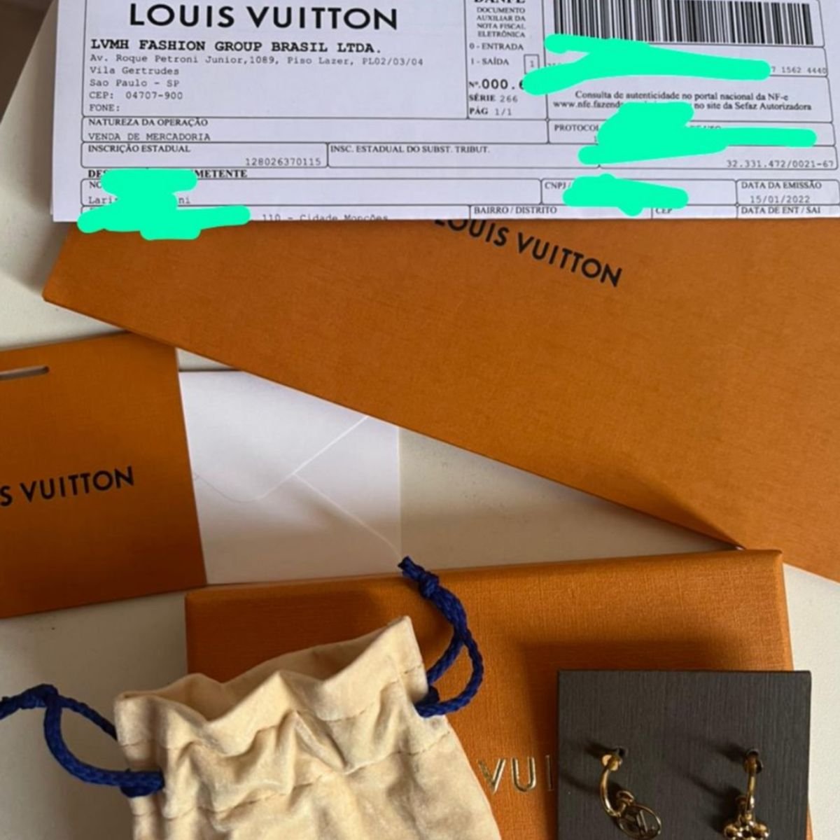 Brinco Louis Vuitton Novo, Bijuteria Feminina Louis Vuitton Nunca Usado  85627804