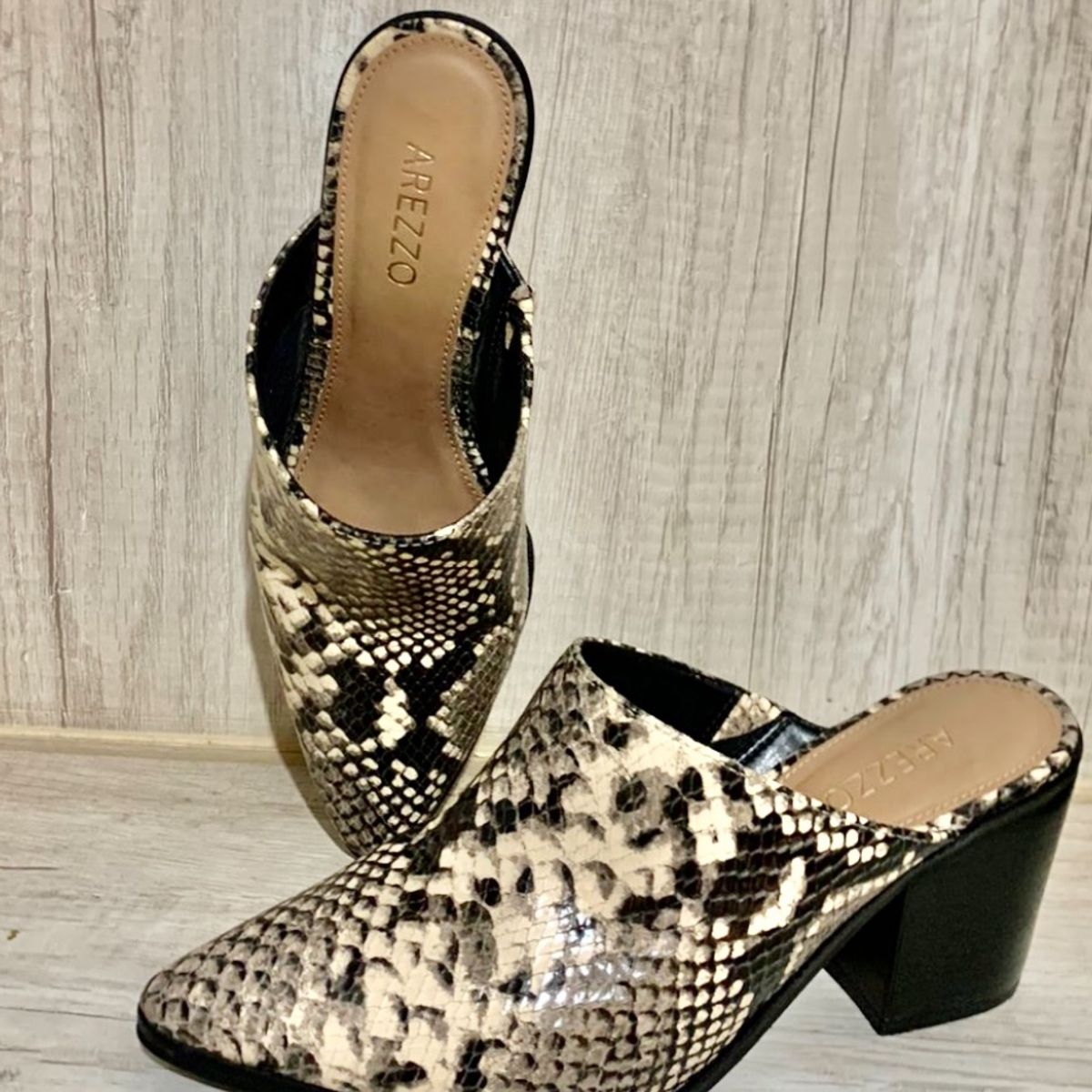 Sapato Mule Animal Print Arezzo Sapato Feminino Arezzo Usado 71739476 enjoei