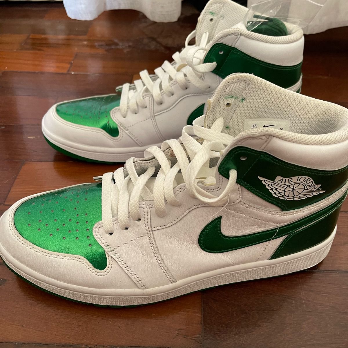 Air Jordan 1 Golf ホワイト/グリーン　２８㎝　used Air Jordan 1 High Metallic Green Golf | Jordan Nike Nunca Usado