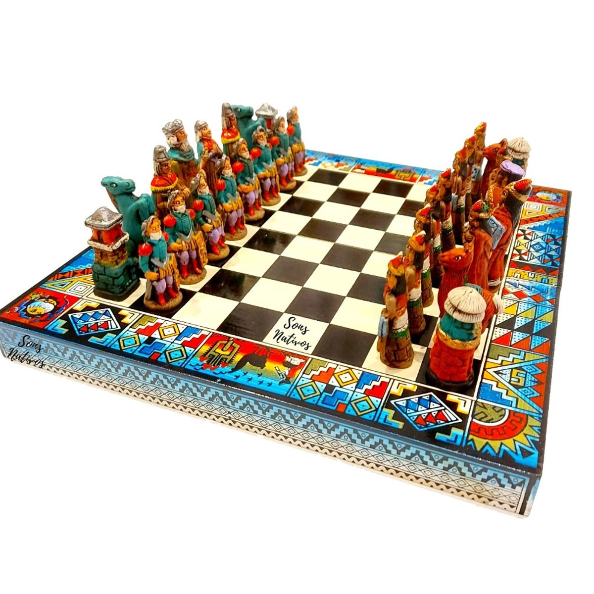 Jogo de xadrez vintage (rei 10,5 cm.) 50 cm. Tabuleiro de - Catawiki