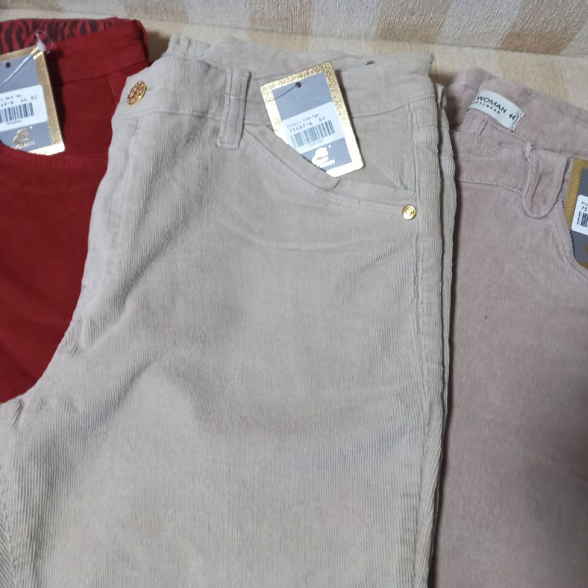 Calça de veludo cotele feminina store plus size