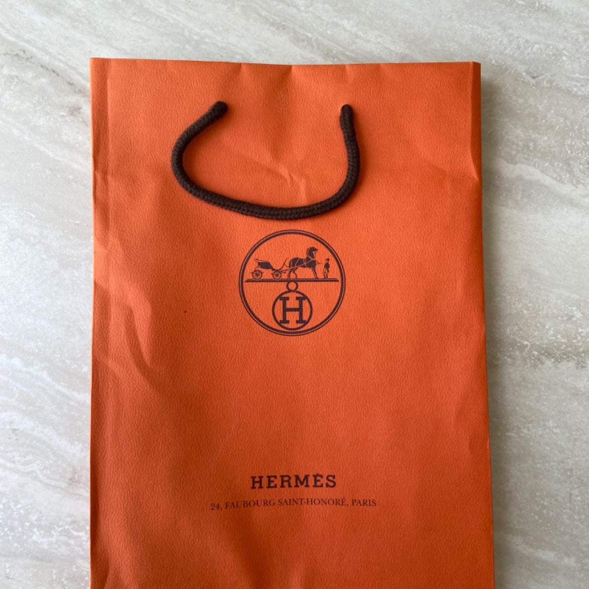 Authentic Hermes Empty Orange Shopping Gift Paper Bag 11.5 x 8.25 x 3.5