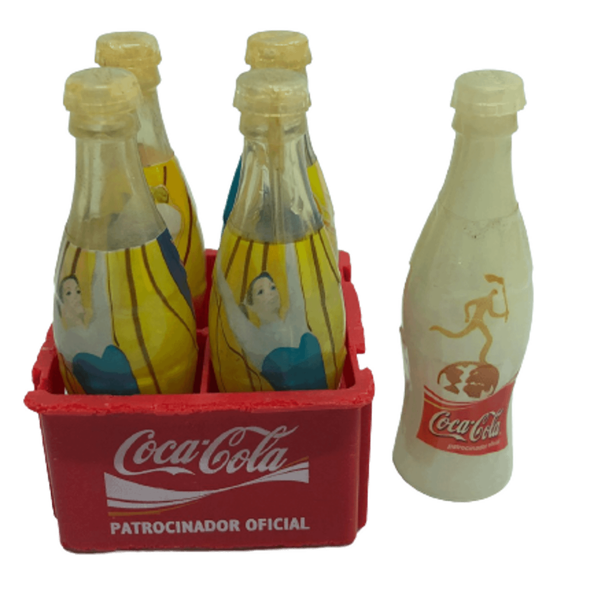 Mini Coca Cola Garrafinhas,engradado,caminhão Antigo Brinquedo