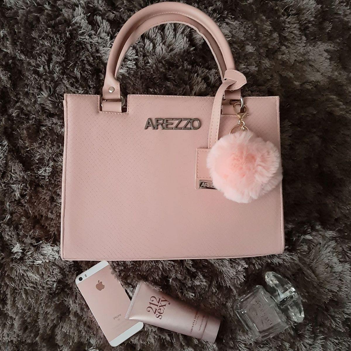 Bolsa Arezzo Rosa Bolsa de m o Feminina Arezzo Nunca Usado