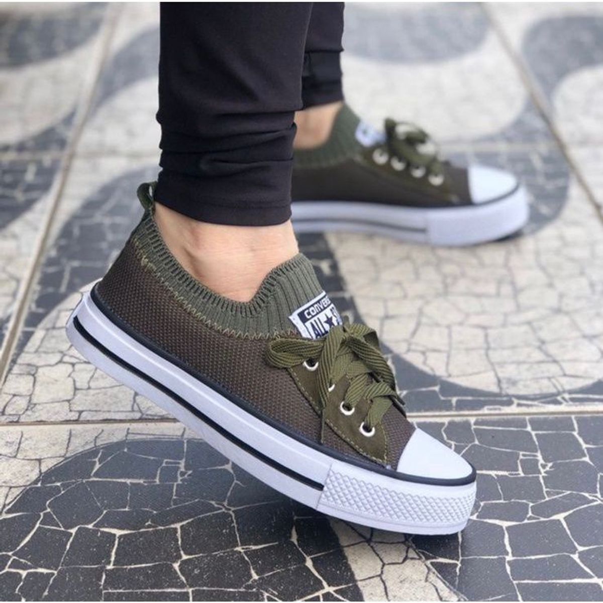 All star verdes militar sale