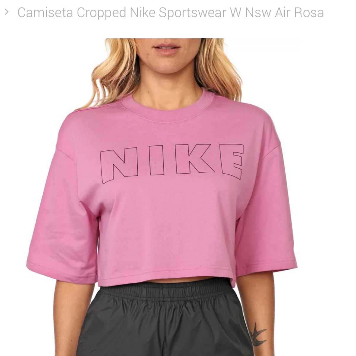 Camiseta Cropped Nike Sportswear Nsw Air Ss Cr Off-White - Compre Agora