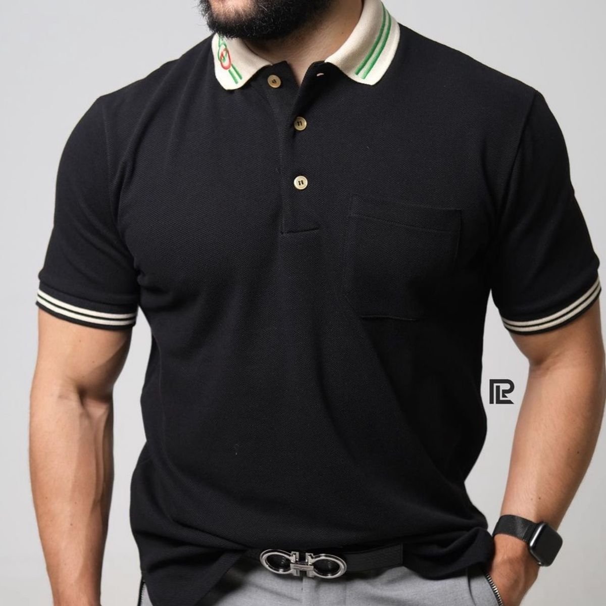 Camisa Polo Gucci Preta