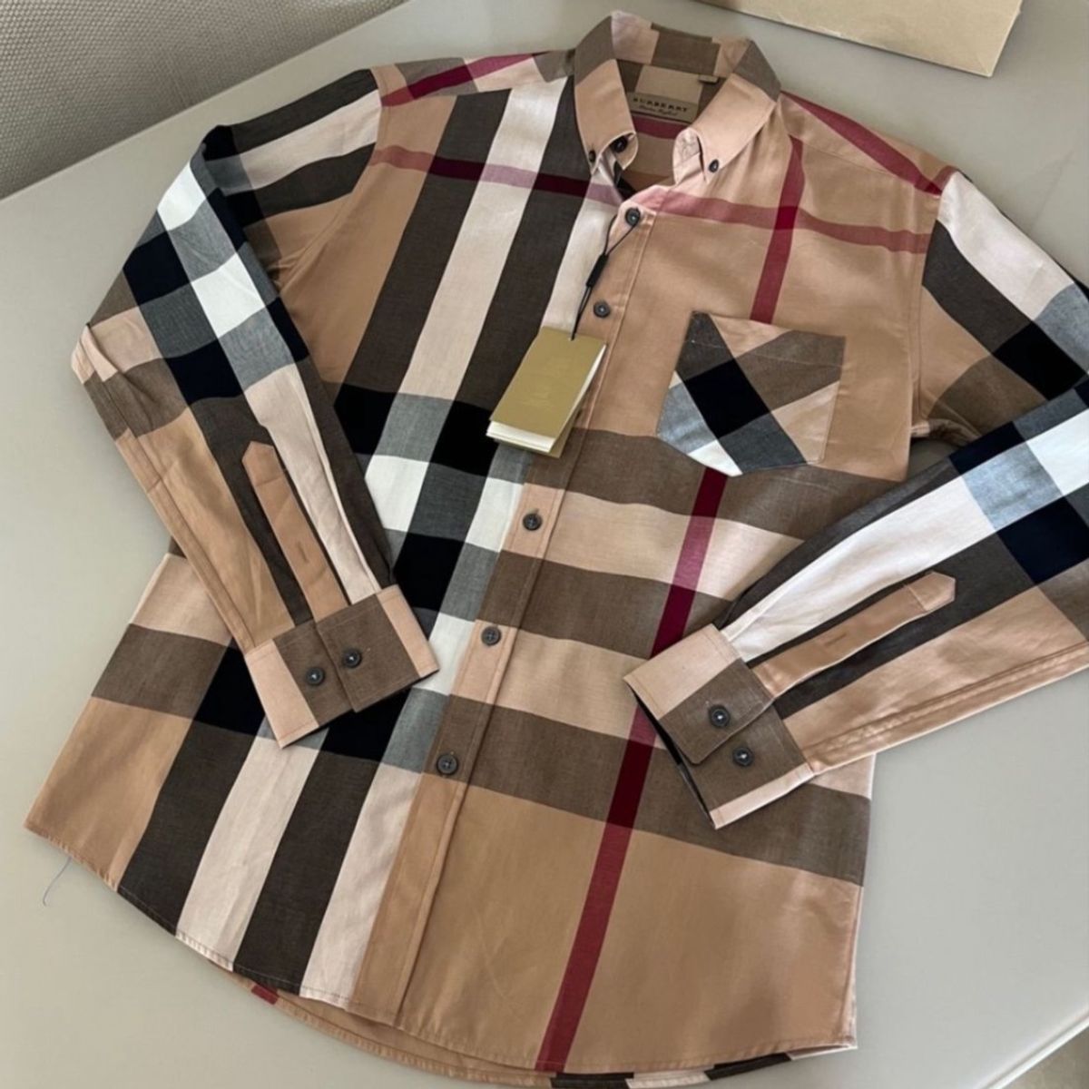 Camisa xadrez 2024 burberry replica