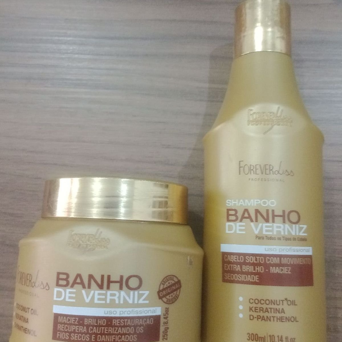 Kit Especial Banho de Verniz Forever Liss Shampoo 300ml + Máscara