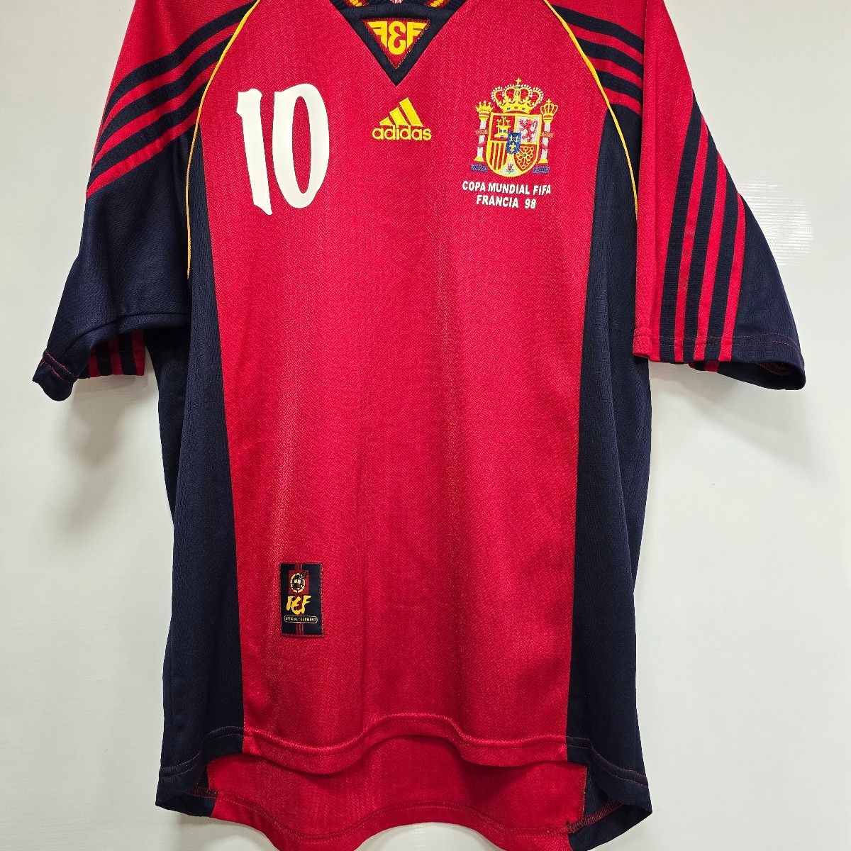 Camisa Espanha Home 98-99 Raul 10 Copa 1998 Importada Oficial