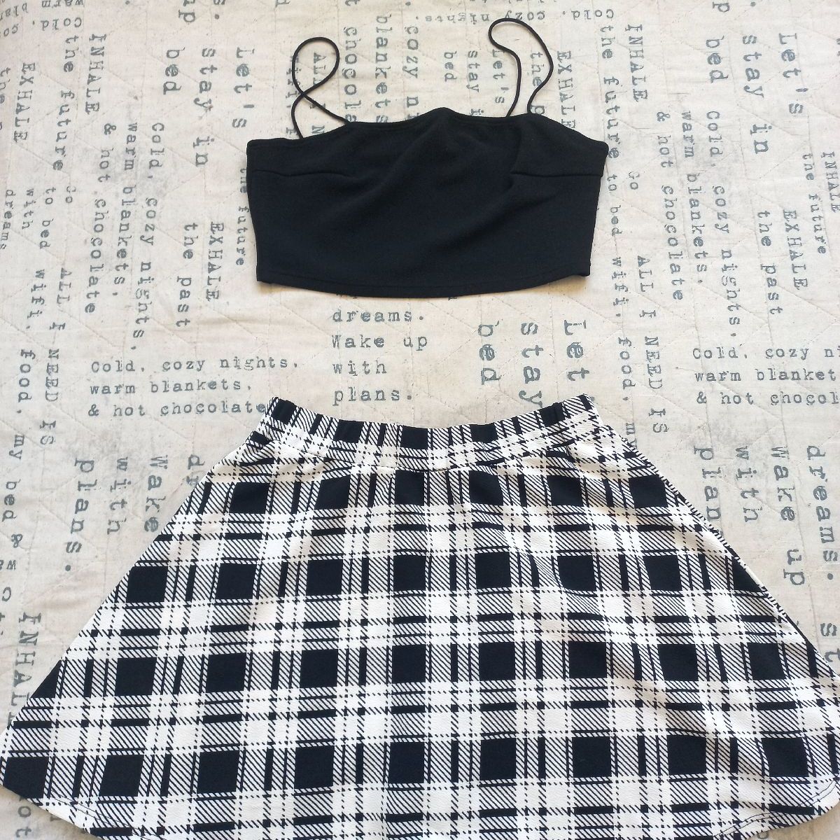 Conjunto Cropped E Saia Shein