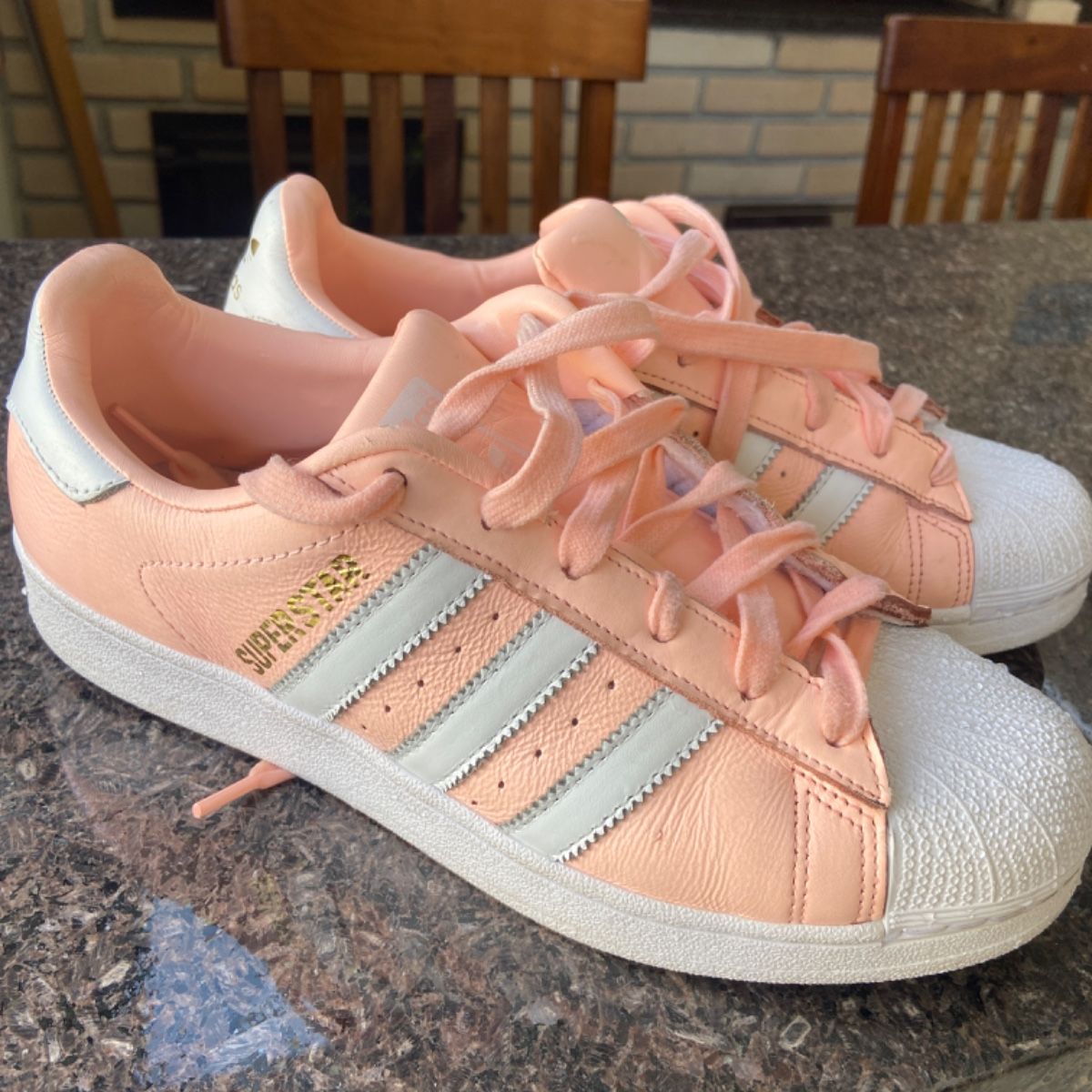 Peach adidas superstars best sale