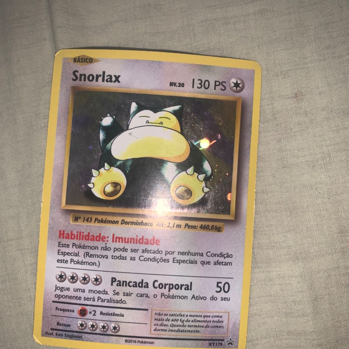 Carta Pokémon Rara Snorlax Nr 143