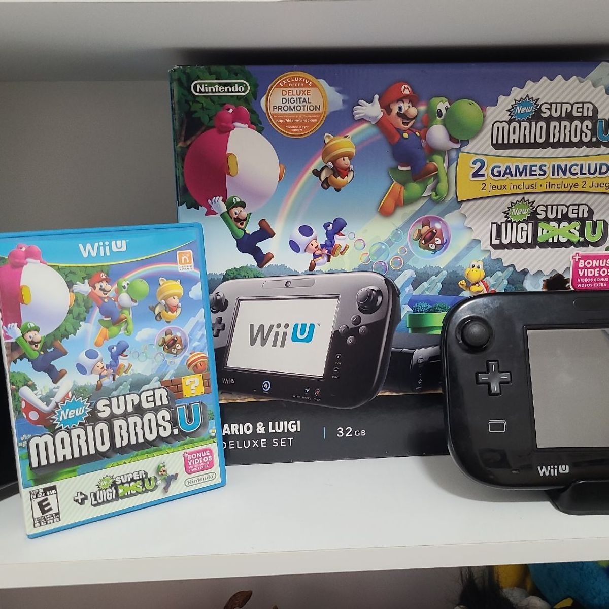 Nintendo Wii U Preto Desbloqueado Completo Na Caixa Com Jogos Instalados