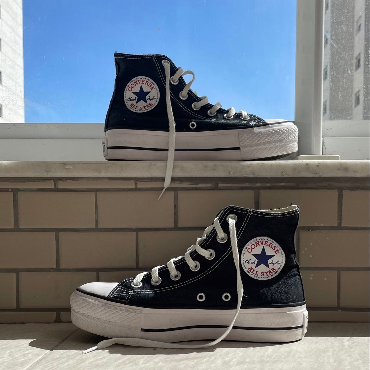 Tênis Converse All Star Chuck Taylor - Preto (Plataforma), Tênis Feminino All  Star Usado 88990152