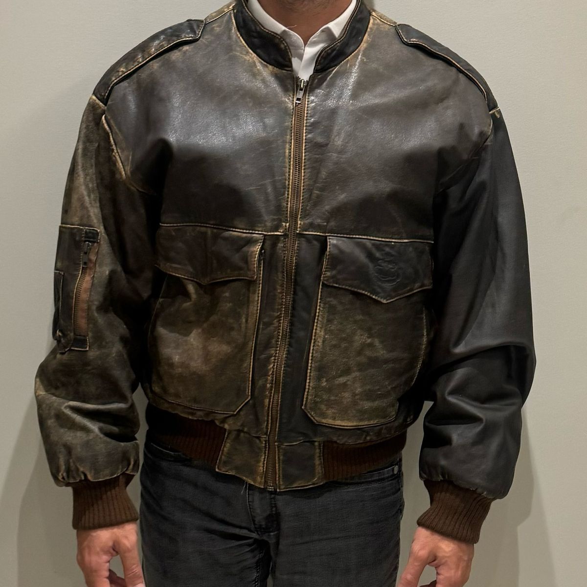 Jaqueta Masculina Jaqueta Couro Brooksfield Jaqueta Bomber Couro