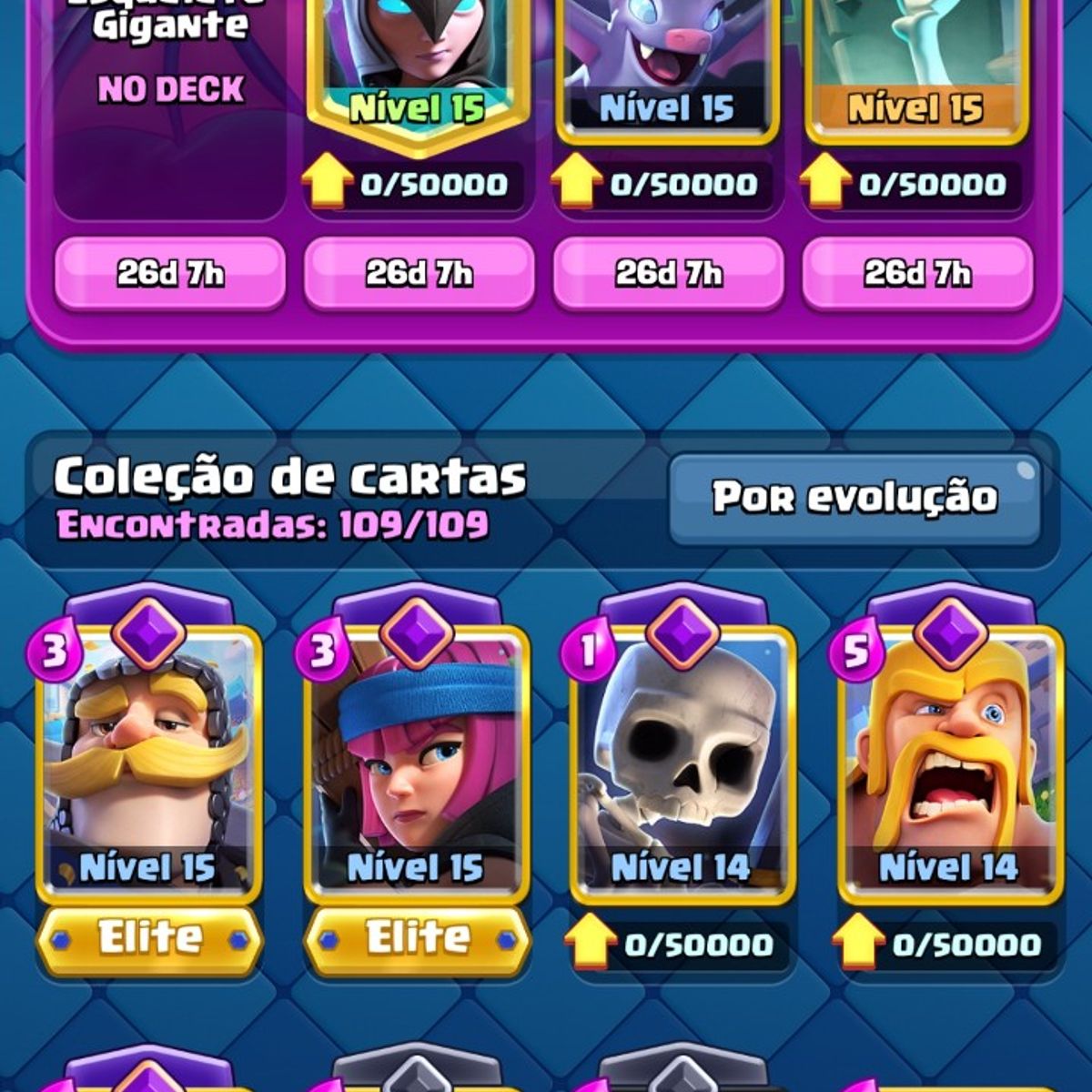 Conta Clash Royale Full, 8 Evoluções, Emotes Raros e 23 Skins de Torre |  Jogo de Computador Usado 92574550 | enjoei