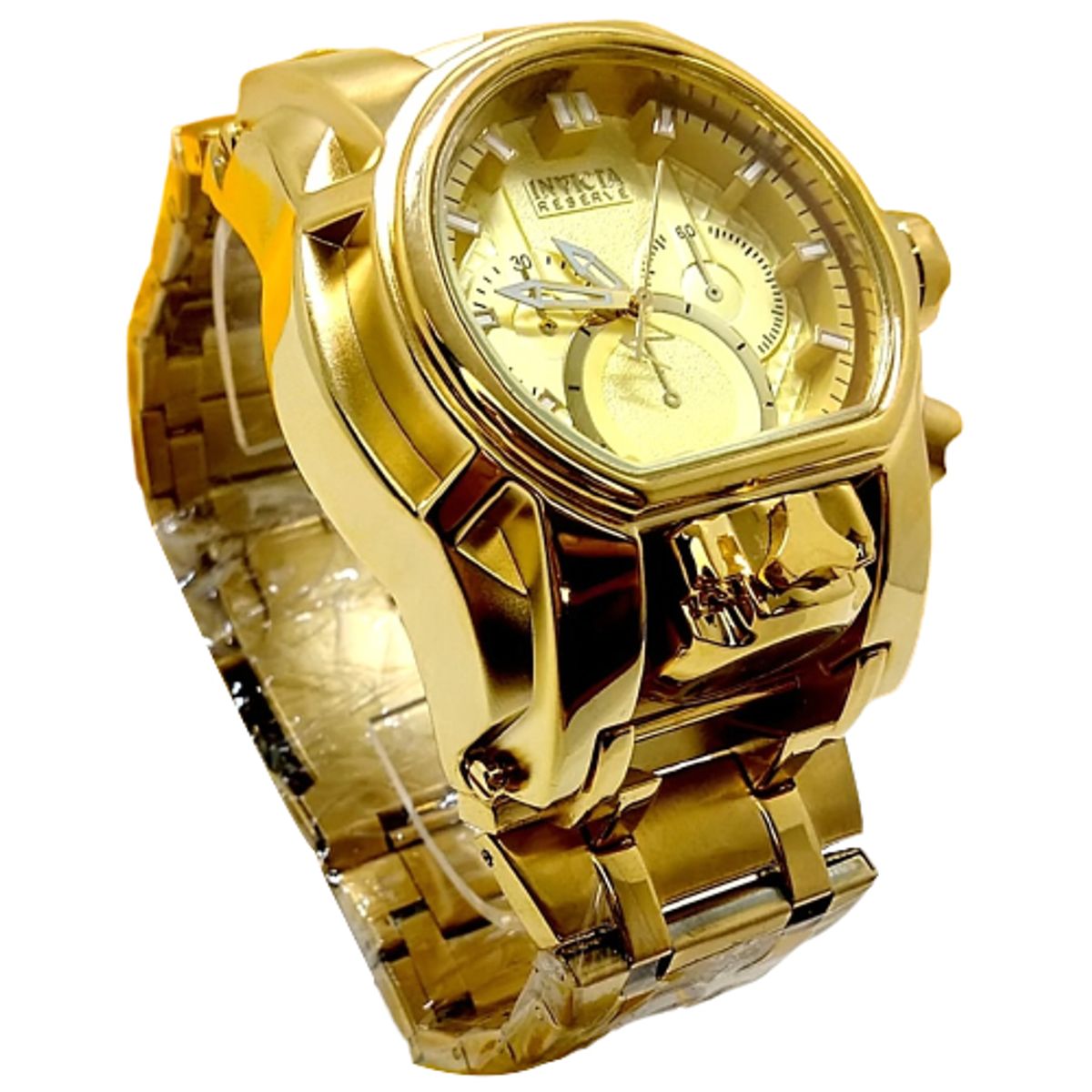 Relógio Masculino Invicta Zeus Magnum Dourado fundo Branco