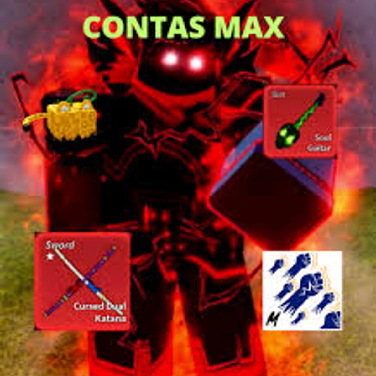 Contas Blox Fruits: Nível Max + God Human + Sourl Guitar!