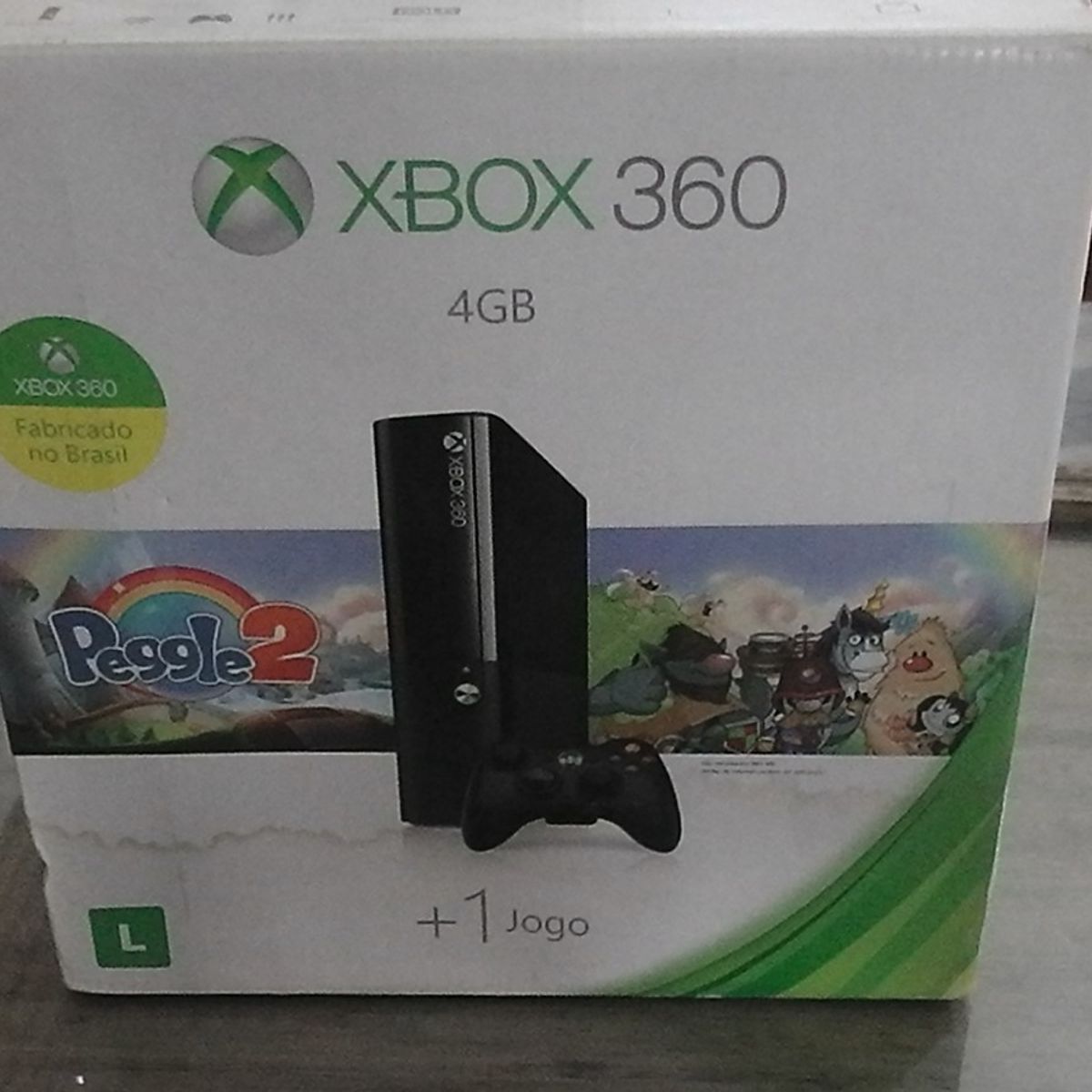 Console Xbox 360 bloqueado com 1 controle e os cabos