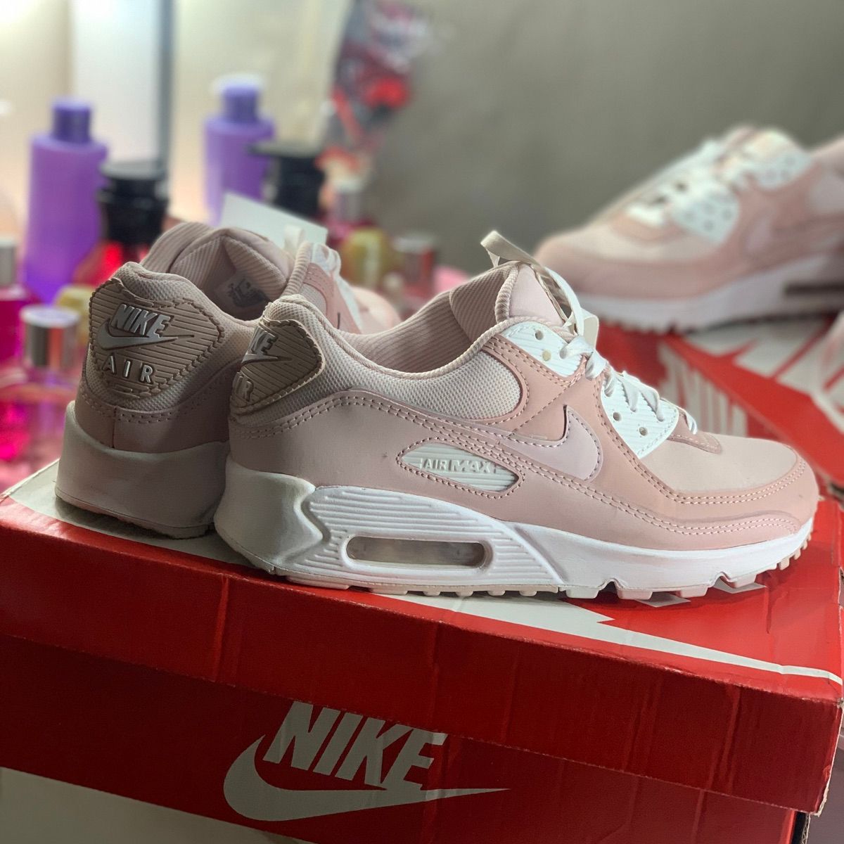 Masculino Air Max 90 Feminino Bege Tênis Nike Air Max 90 Rosa