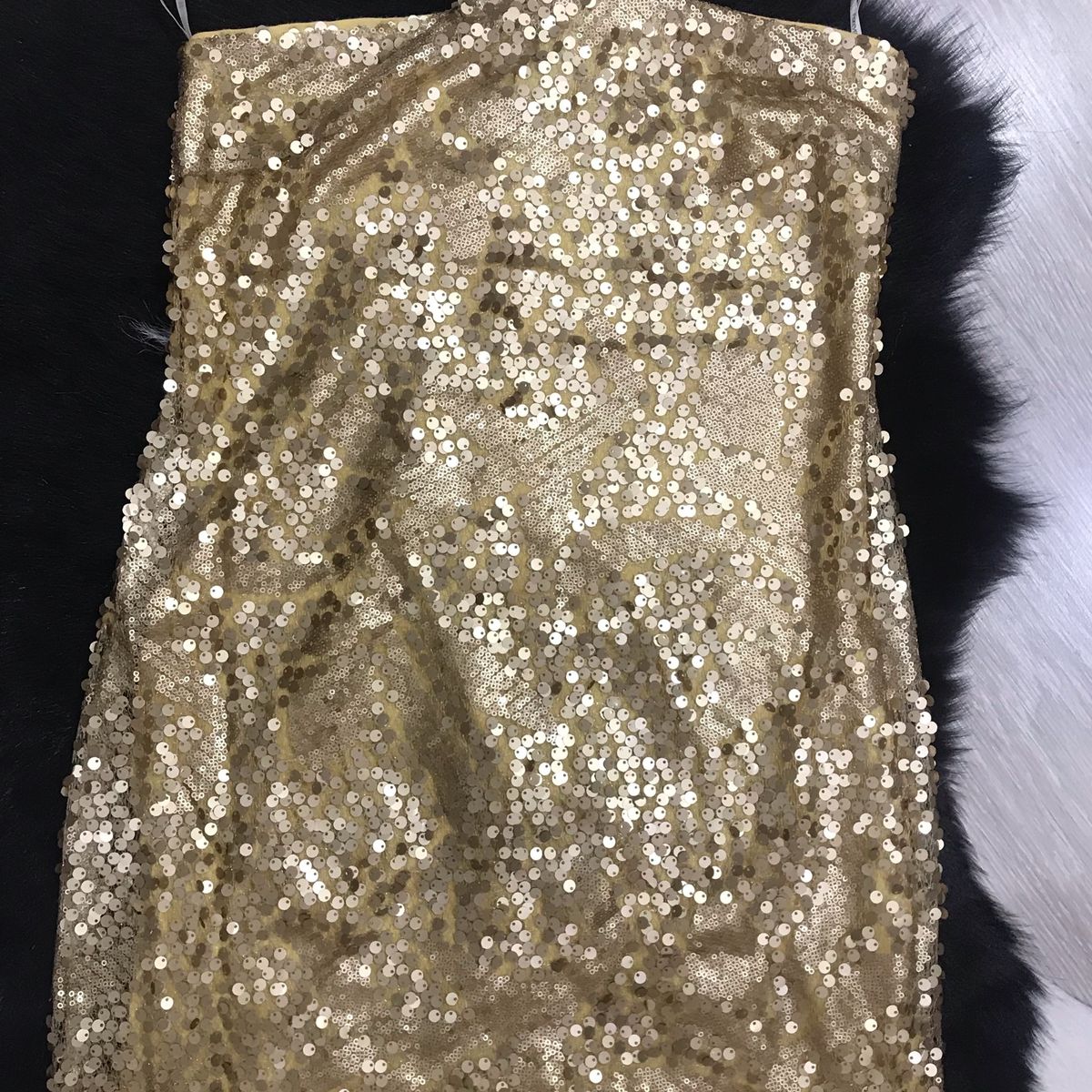 Vestido Paete Dourado Forever 21, Vestido Feminino Forever-21 Nunca Usado  38638954